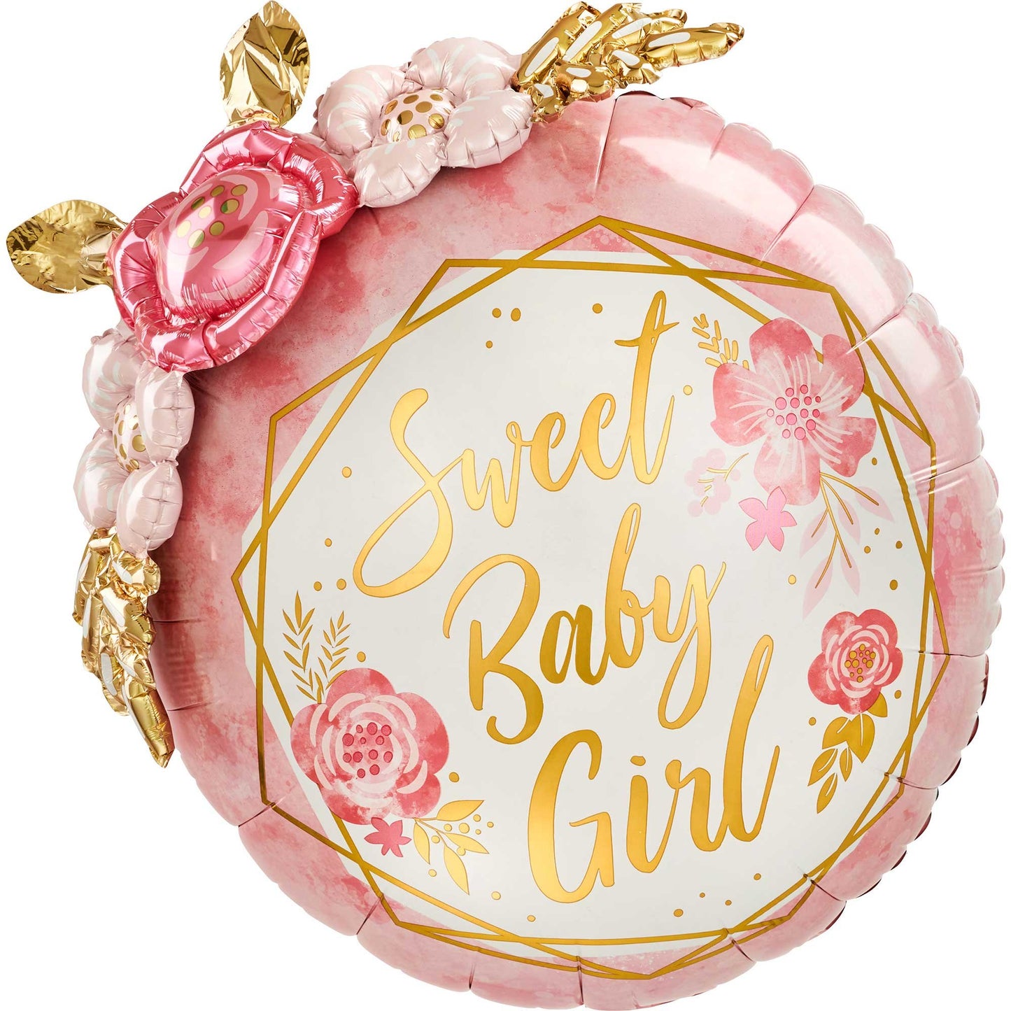 Multi-Balloon Sweet Baby Girl Floral Geo