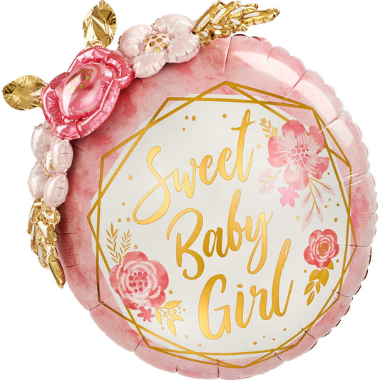 Multi-Balloon Sweet Baby Girl Floral Geo