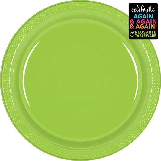 Premium Plastic Plates 17cm 20 Pack - Kiwi