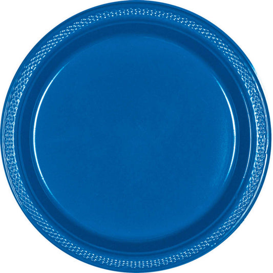 Premium Plastic Plates 23cm 20 Pack - Bright Royal Blue