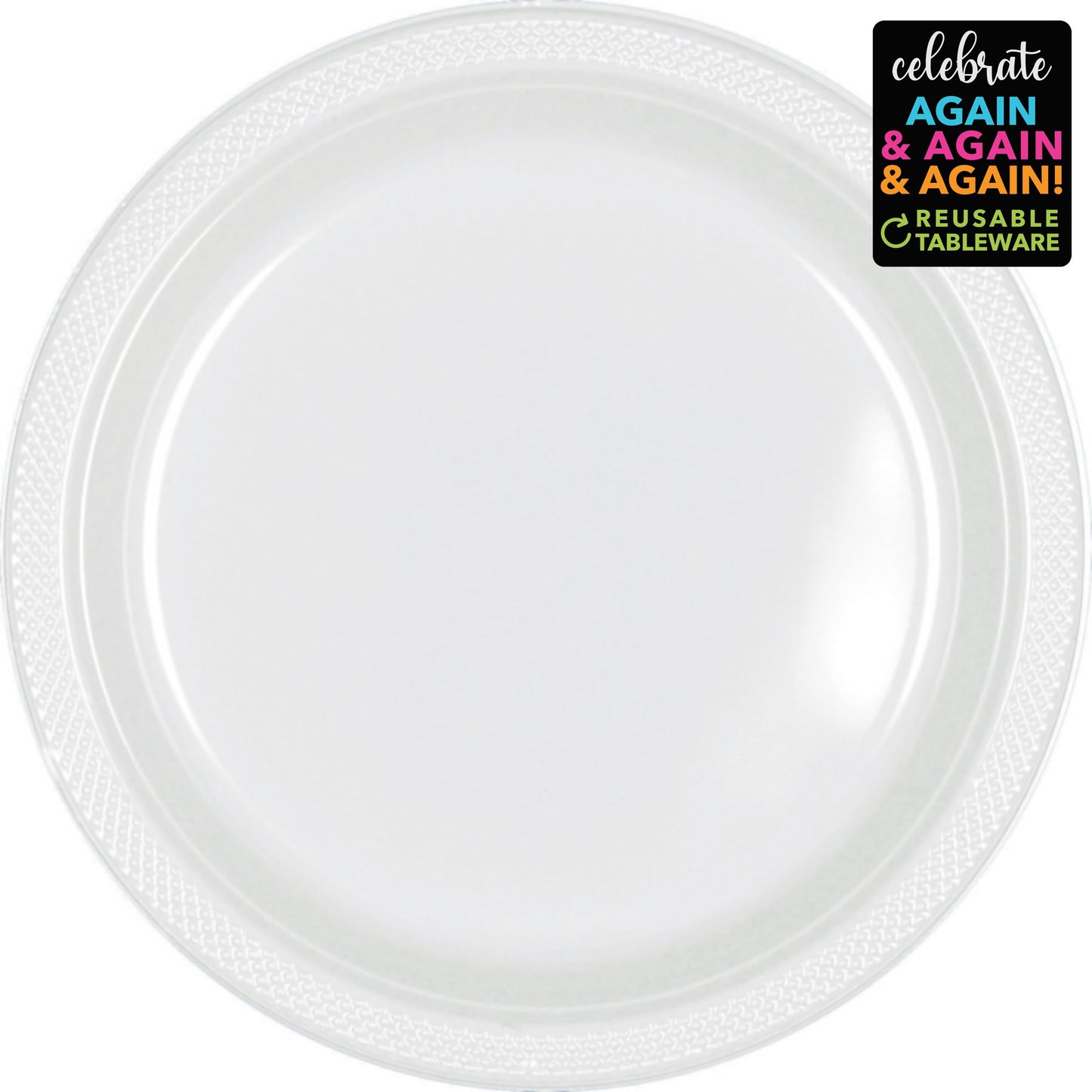 Premium Plastic Plates 26cm 20 Pack - Frosty White
