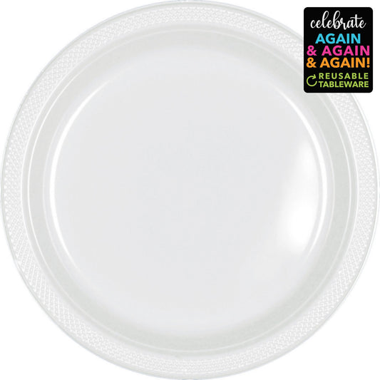 Premium Plastic Plates 26cm 20 Pack - Frosty White