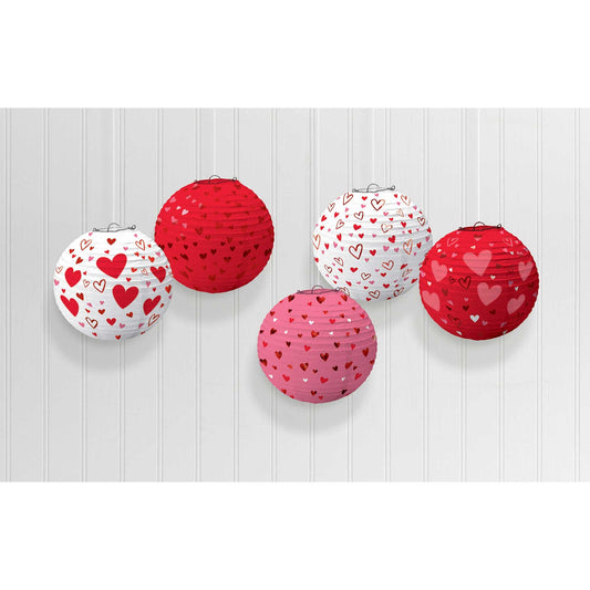 Hearts Mini Paper Round Lanterns