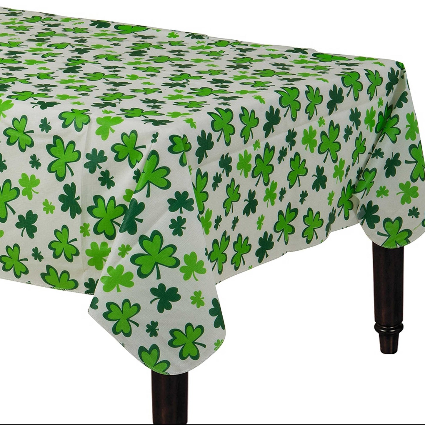 Shamrocks Flannel Backed Vinyl Tablecover