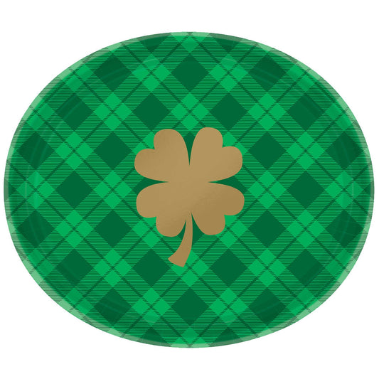 Gold Shamrock 30cm Oval Paper Plates