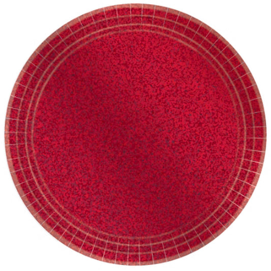 Prismatic 17cm Apple Red Round Paper Plates