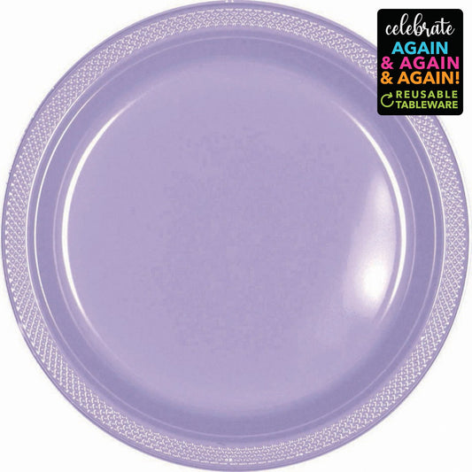 Premium Plastic Plates 17cm 20 Pack - Lavender
