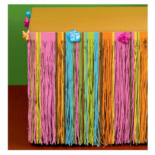 Table Skirt Totally Tiki Multi Coloured & Flowers