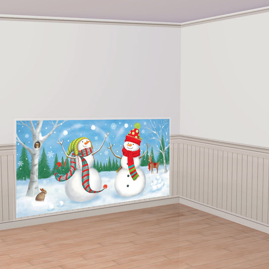 Whimsical Snowmen Scene Setters Add On Wall Decoration