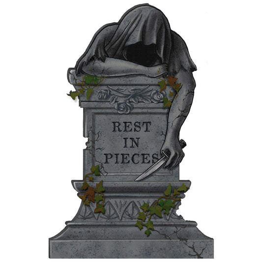 Rest in Pieces Tombstone Styrofoam Decoration