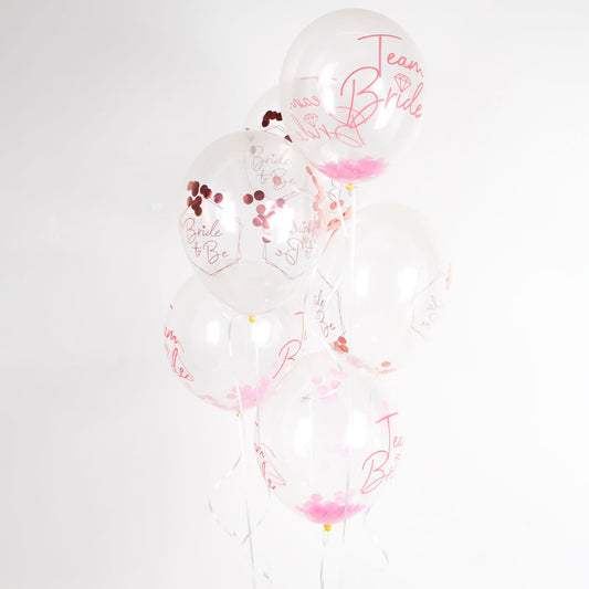 Team Bride 30cm Latex Balloons with Confetti