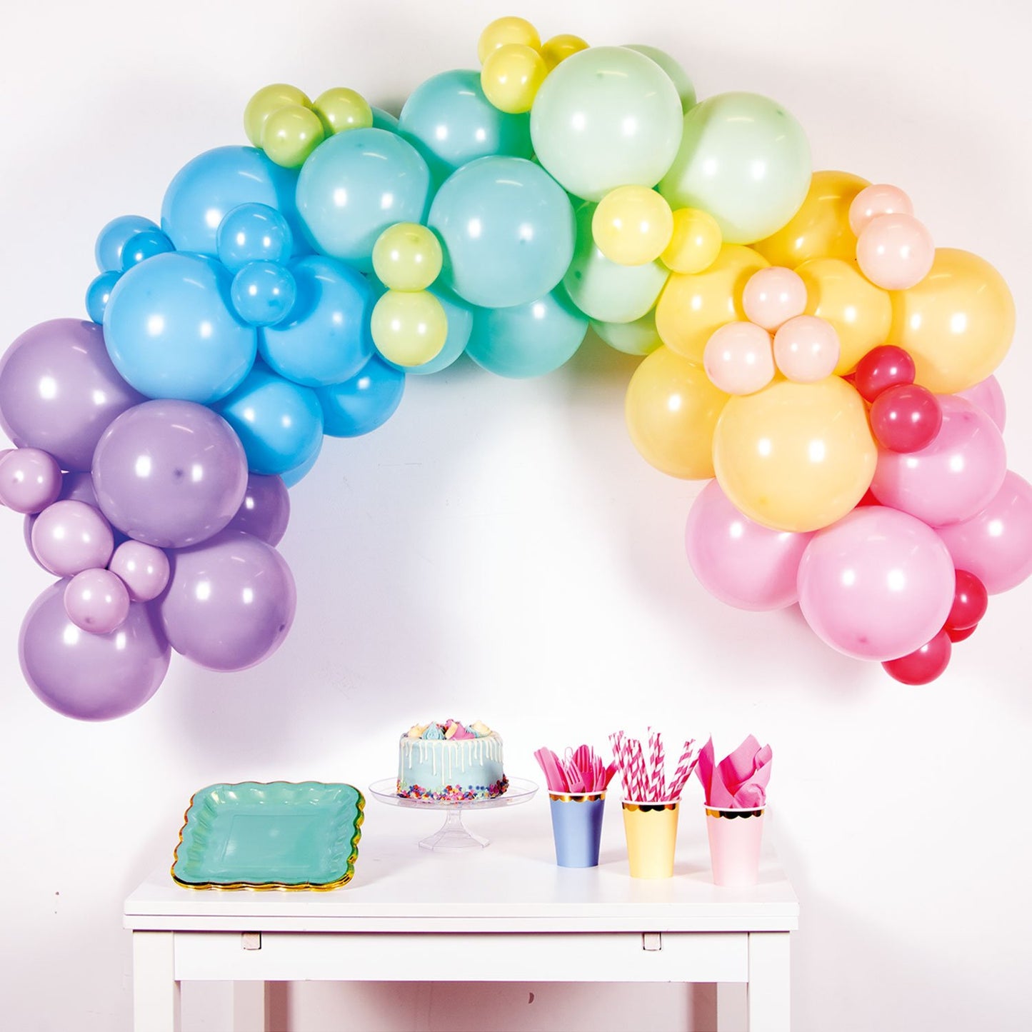 Balloon Garland Kit Rainbow Pastel with 78 Balloons