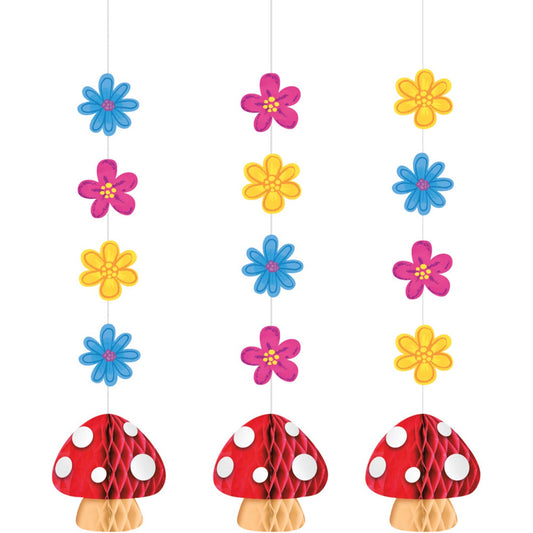 Party Gnomes Hanging String Cutouts & Honeycombs 106cm