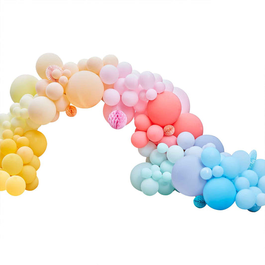 Balloon Arch & Paper Honeycombs & Fans Brights