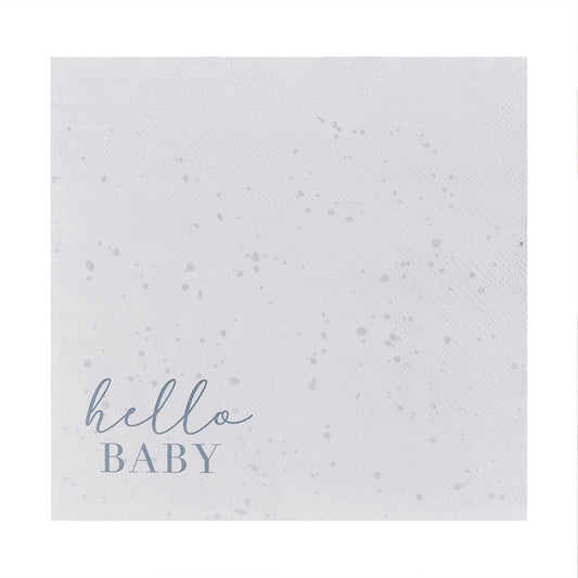 Hello Baby Napkins Cloud & Speckle Cream & Grey