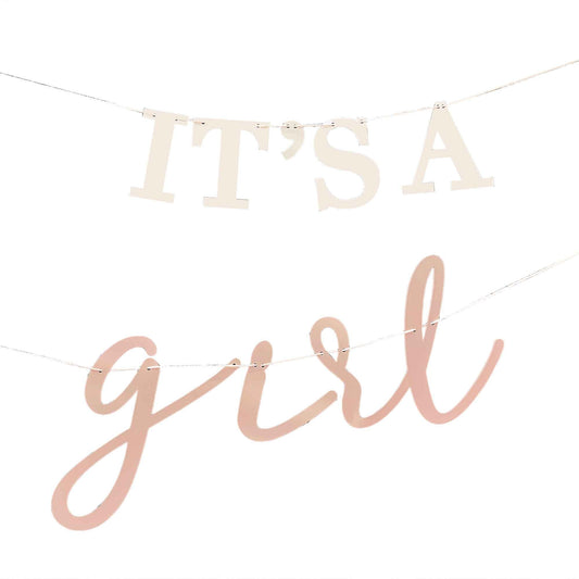 Hello Baby Bunting It's A Girl White & Blush