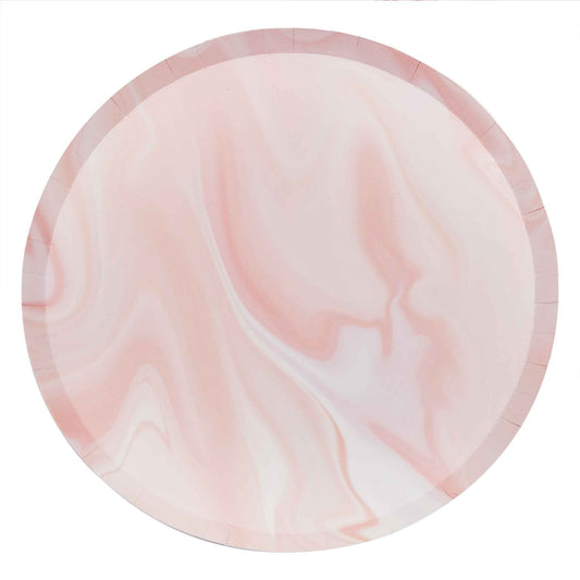 Mix It Up Paper Plates Marble Pink