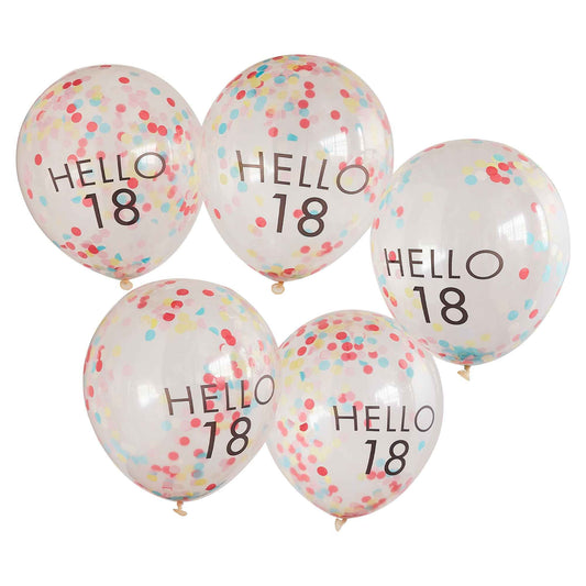 Mix It Up 'Hello 18' 30cm Balloons Brights