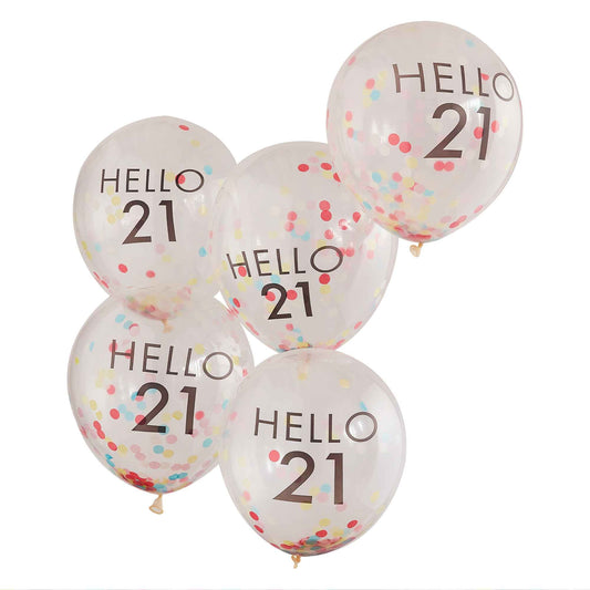Mix It Up 'Hello 21' 30cm Balloons Brights