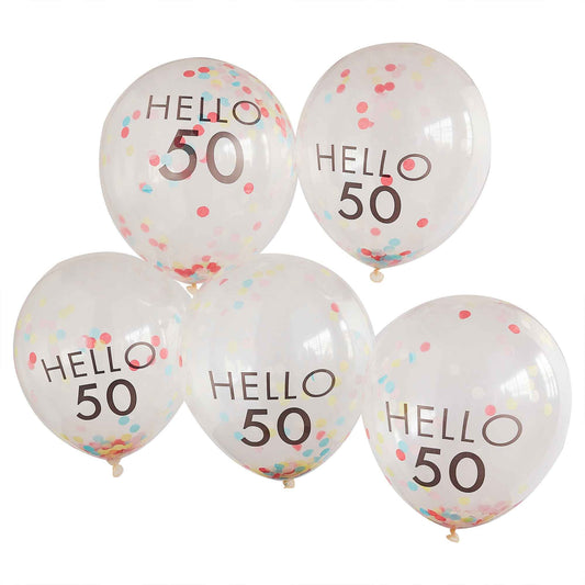 Mix It Up 'Hello 50' 30cm Balloons Brights