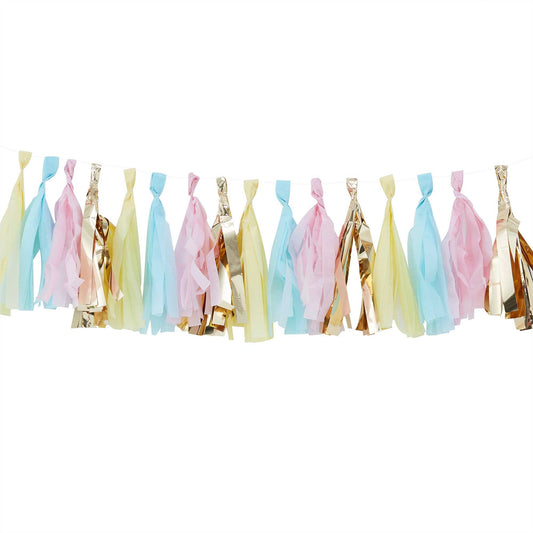 Pick & Mix Tassel Garland Pastel & Gold