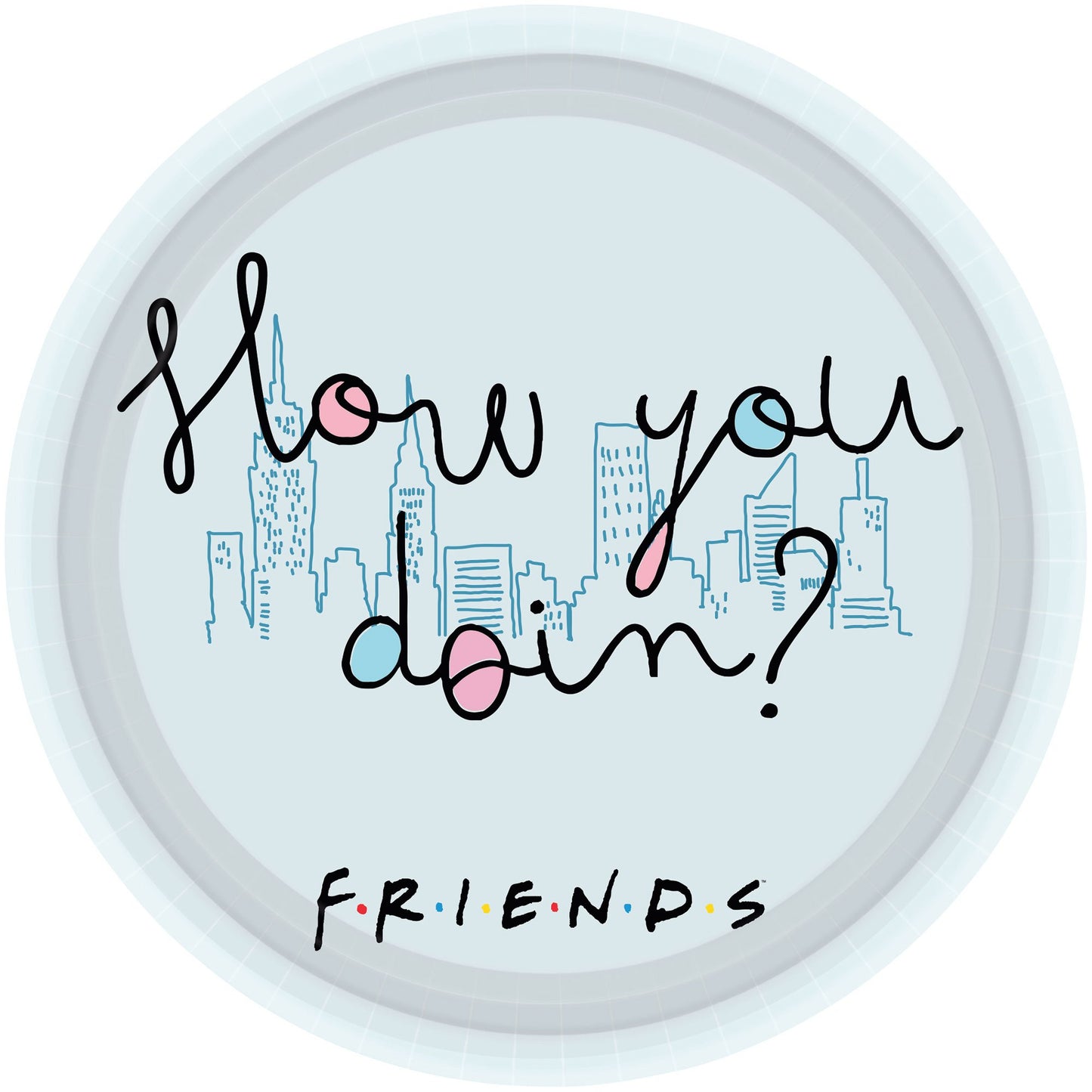 Friends 23cm Round Paper Plates
