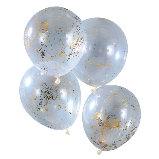Gold Glitter Star Confetti Balloons