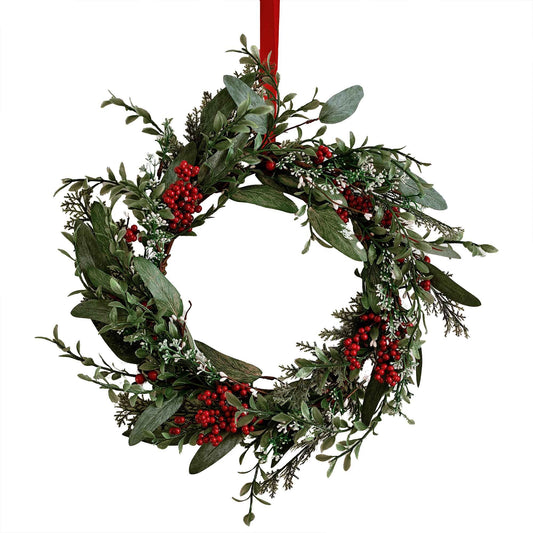 Rustic Red Berry Door Wreath