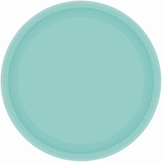Paper Plates 17cm Round 20CT FSC - Robin's Egg Blue - No Plastic Coating