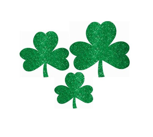 Shamrocks Assorted Glitter Cutouts