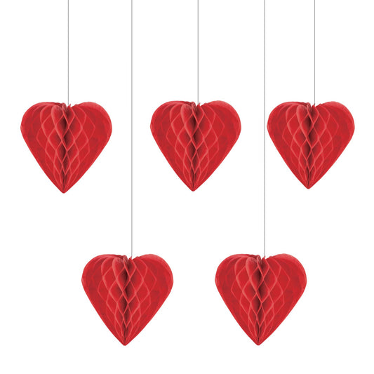 Hearts Honeycomb Hanging Decorations