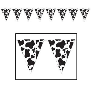 Pennant Flag Banner Cow Print