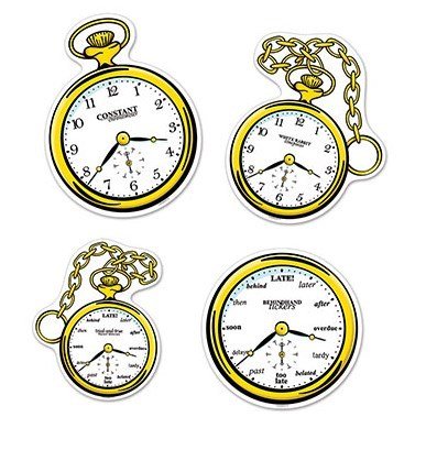 Tea Party Clocks Cutouts